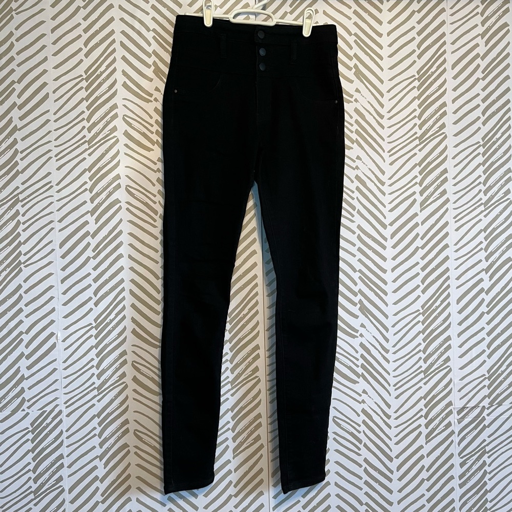 Charlotte Russe Black Denim High Waisted Skinny Jeans
